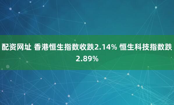 配资网址 香港恒生指数收跌2.14% 恒生科技指数跌2.89%